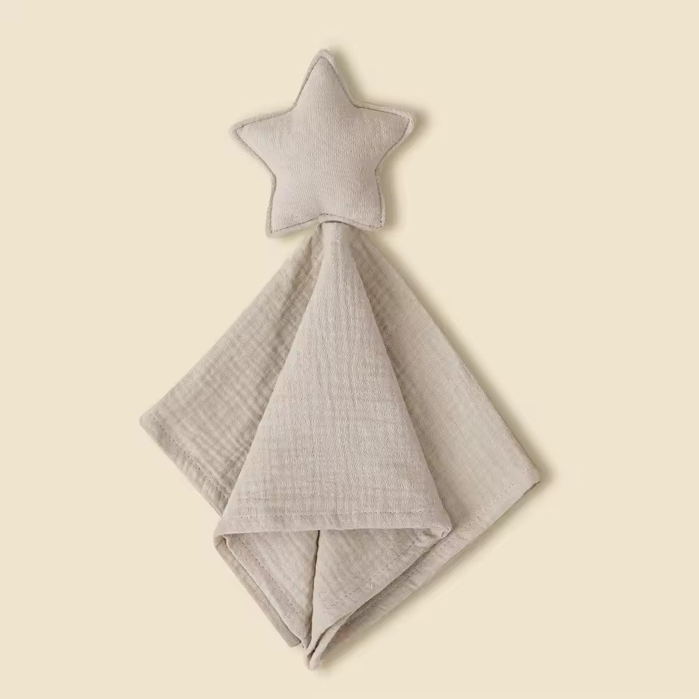 Baby Cotton Muslin Comfortable Blanket Cute Cat Doll with Cat Pattern for Infant Kids Sleep Appease Towel