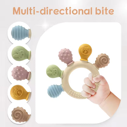 BPA-Free Silicone Baby Teether – Food Grade Sensory Chew Toy for Newborns