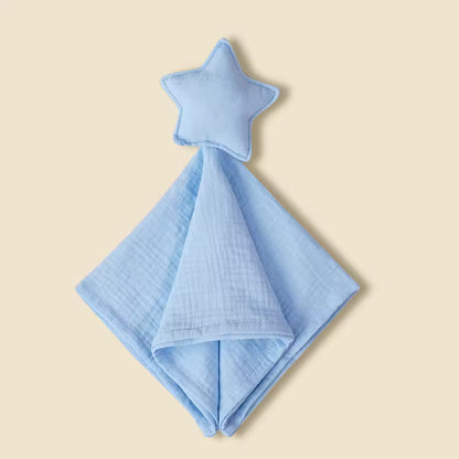 Baby Cotton Muslin Comfortable Blanket Cute Cat Doll with Cat Pattern for Infant Kids Sleep Appease Towel